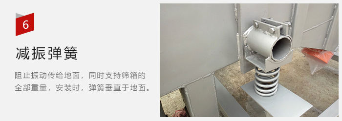 減振彈簧為減少篩箱與支撐裝置之間的摩擦而產(chǎn)生。